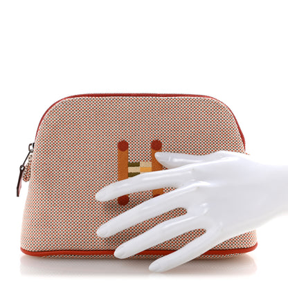 Hermes Cotton Canvas Crazy H Mini Bolide Case Orange Ficelle 2 of 6
