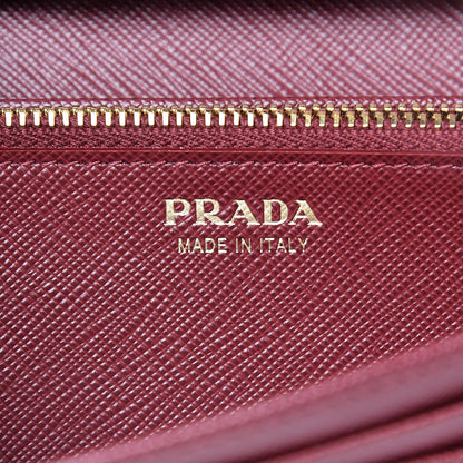 Prada Saffiano Metal Oro Chain Wallet Cherry 6 of 11