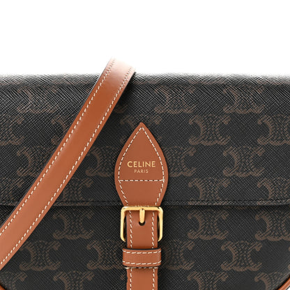 Celine Triomphe Canvas Folco Bag Tan 8 of 10