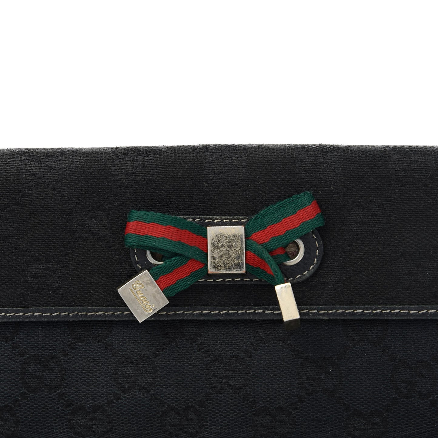 Monogram Web Bow Wallet Black