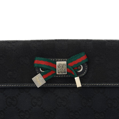 Gucci Monogram Web Bow Wallet Black 10 of 12