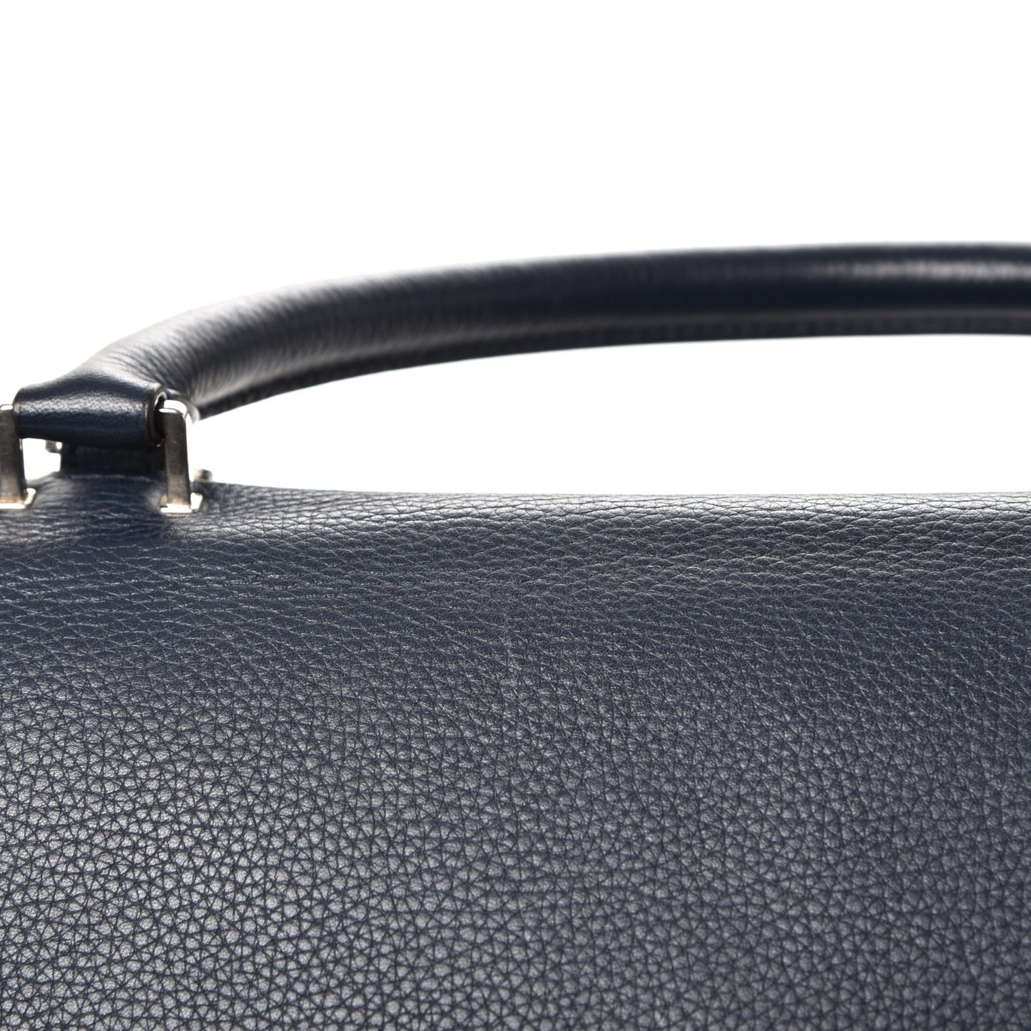 Drummed Calfskin Suede Medium Trapeze Navy
