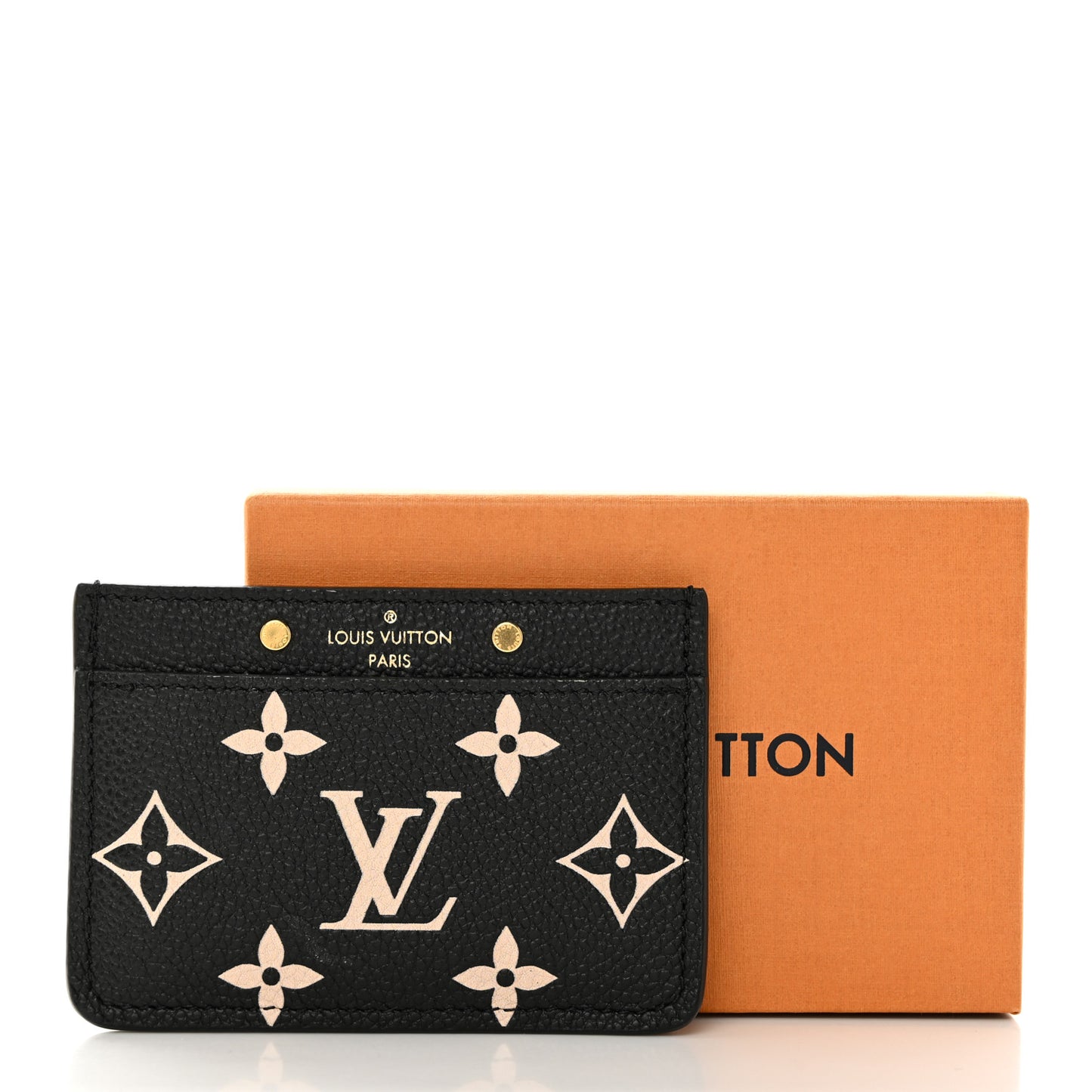 Empreinte Card Holder Black Beige