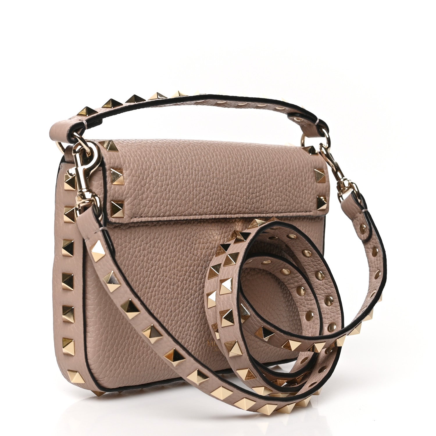 Valentino Garavani Grainy Calfskin Rockstud Crossbody Pouch Poudre 2 of 5