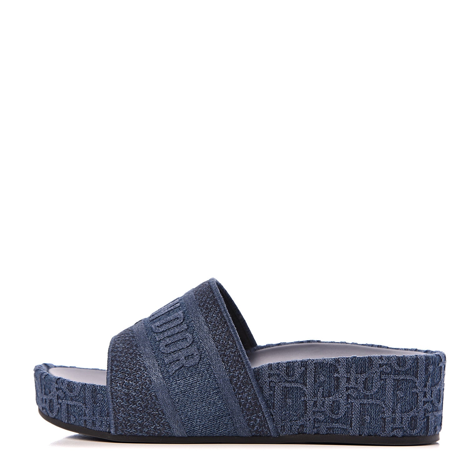 Christian Dior Oblique Denim D-Way Platform Sandal 39 Blue 1 of 10