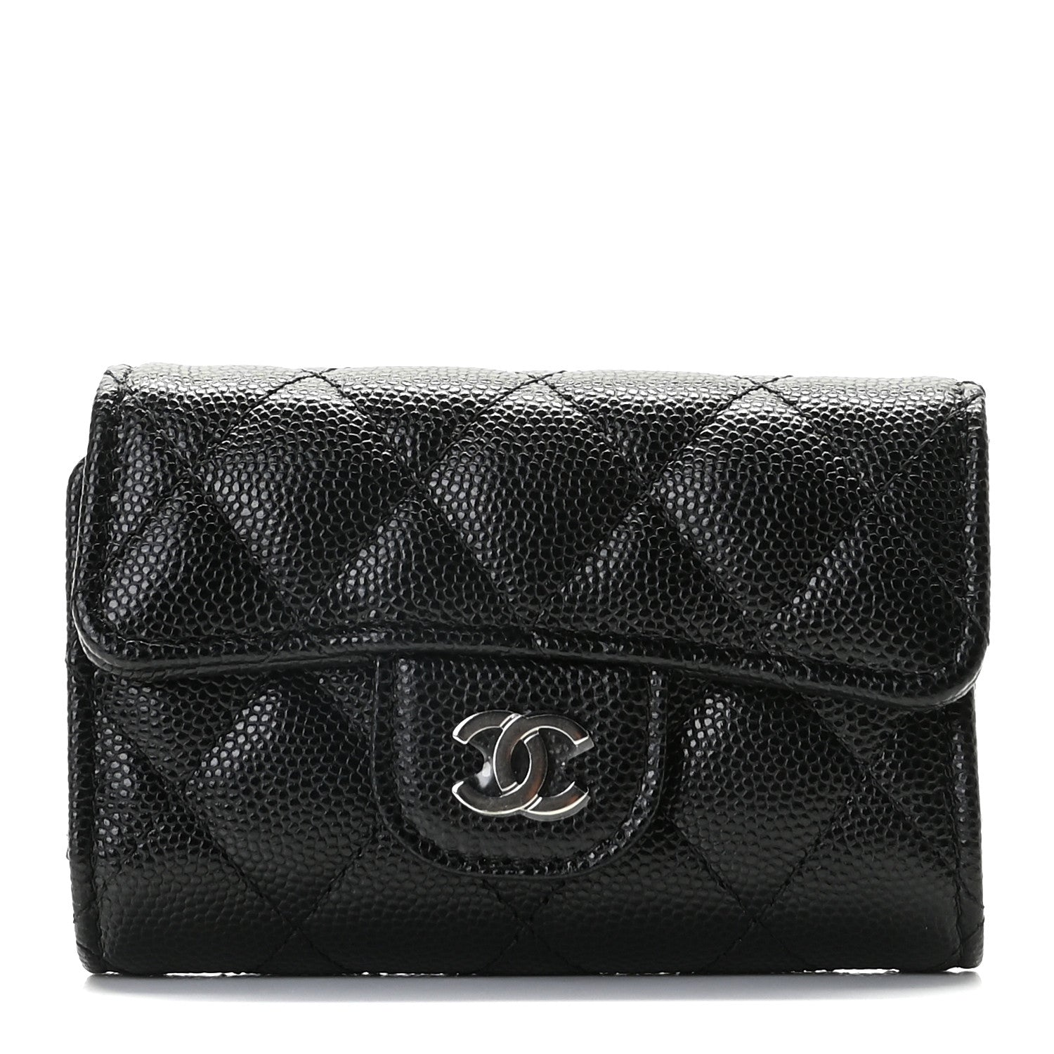 Chanel Caviar Quilted Classic 4 Key Holder Wallet Black 1 of 10