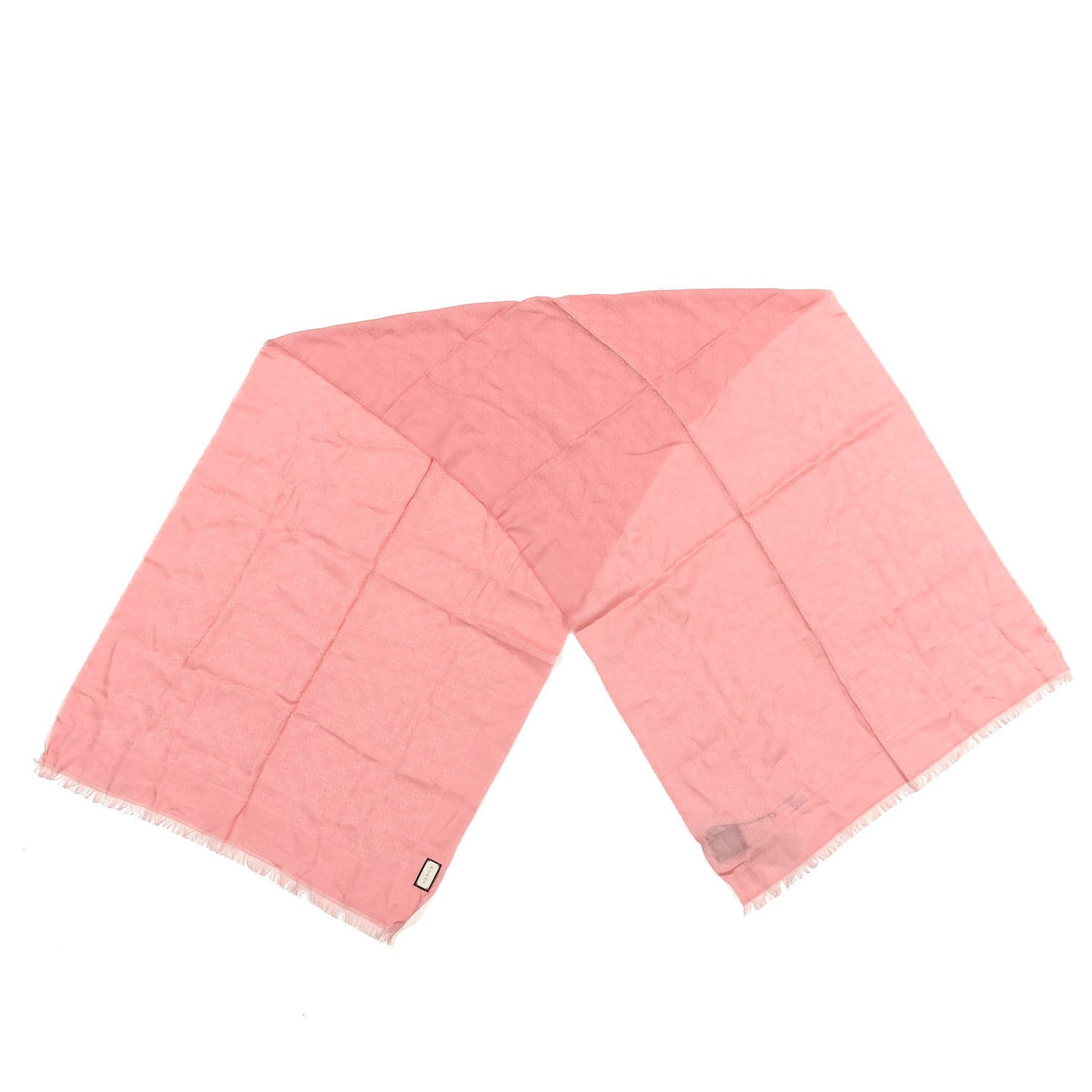 Cotton GG Monogram Summer Sten Fringe Scarf Pink