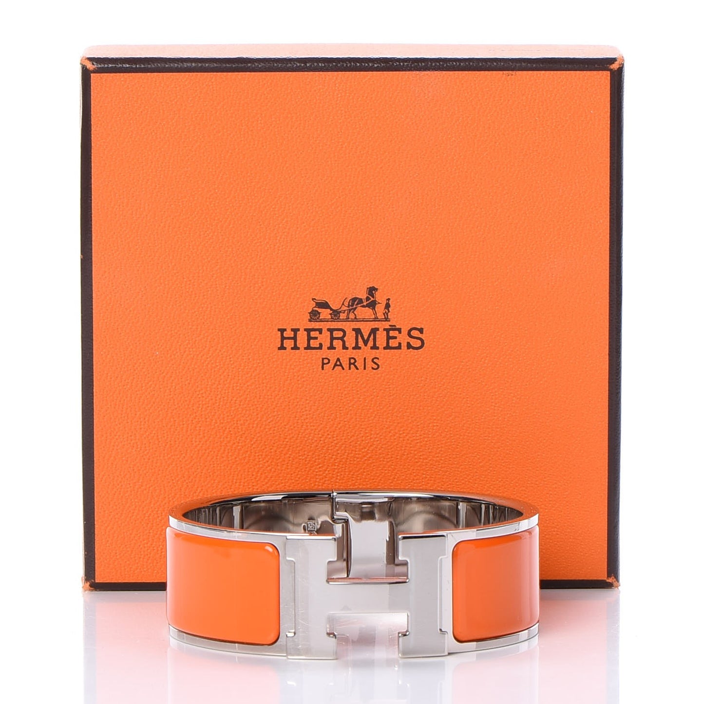 Enamel Wide Clic Clac H Bracelet PM Orange