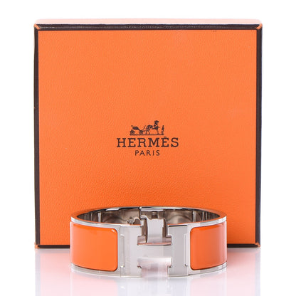 Hermes Enamel Wide Clic Clac H Bracelet PM Orange 6 of 6