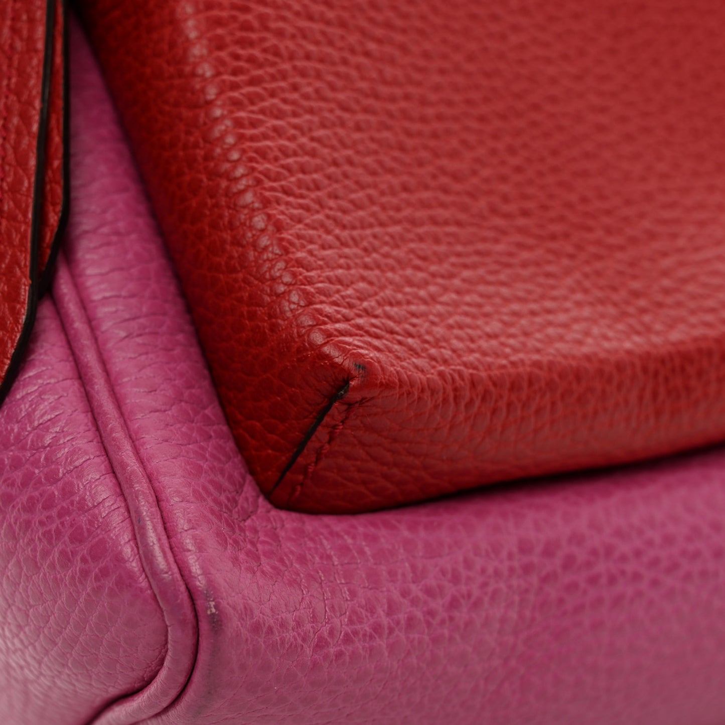 Pebbled Calfskin Soho Chain Backpack Red Pink