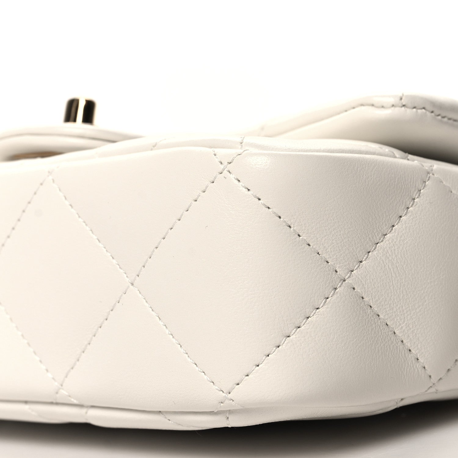 Chanel Lambskin Resin Quilted Top Handle Flap White 10 of 11