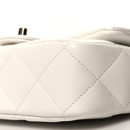 Chanel Lambskin Resin Quilted Top Handle Flap White 10 of 11