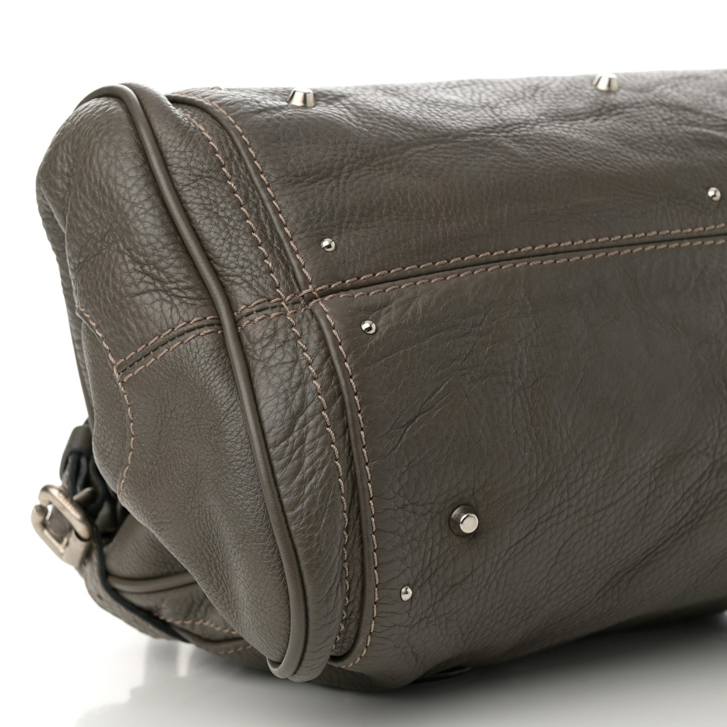 Calfskin Medium Paddington Satchel Gris Vert