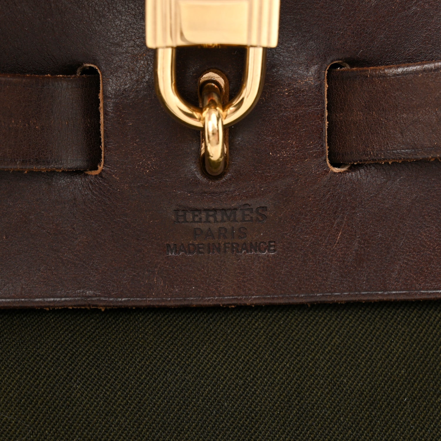 Hermes Toile Vache Calfskin Herbag 30 PM Backpack Kaki Ebene 7 of 16