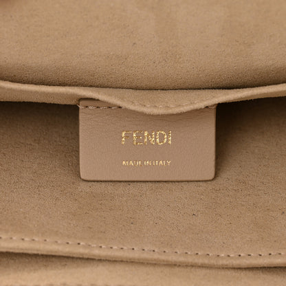 Fendi Vitello Liberty Bi-Color FF 1974 Embossed Chain Strap Kan U Shoulder Bag Black Maya 5 of 9