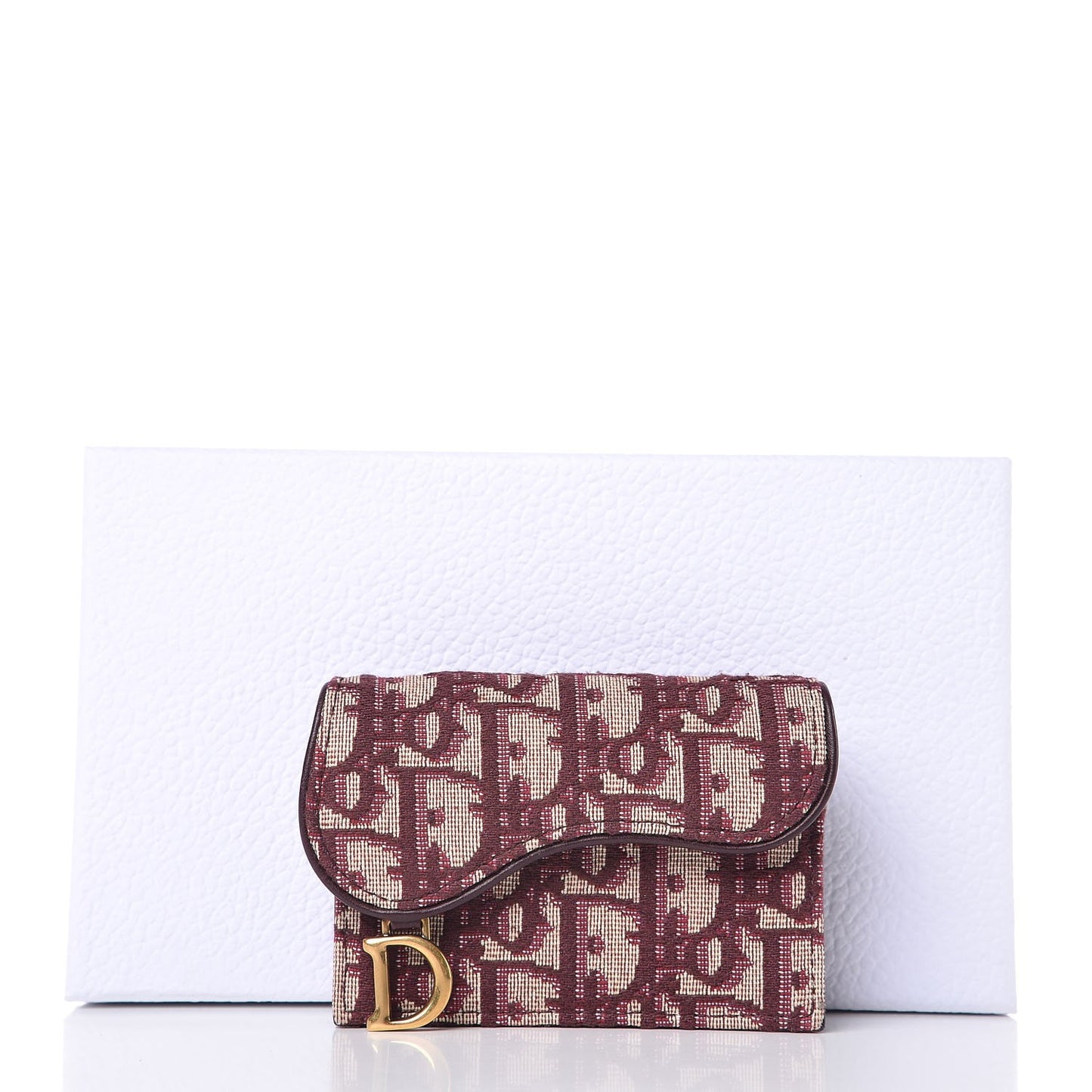 Oblique Saddle Card Holder Bordeaux