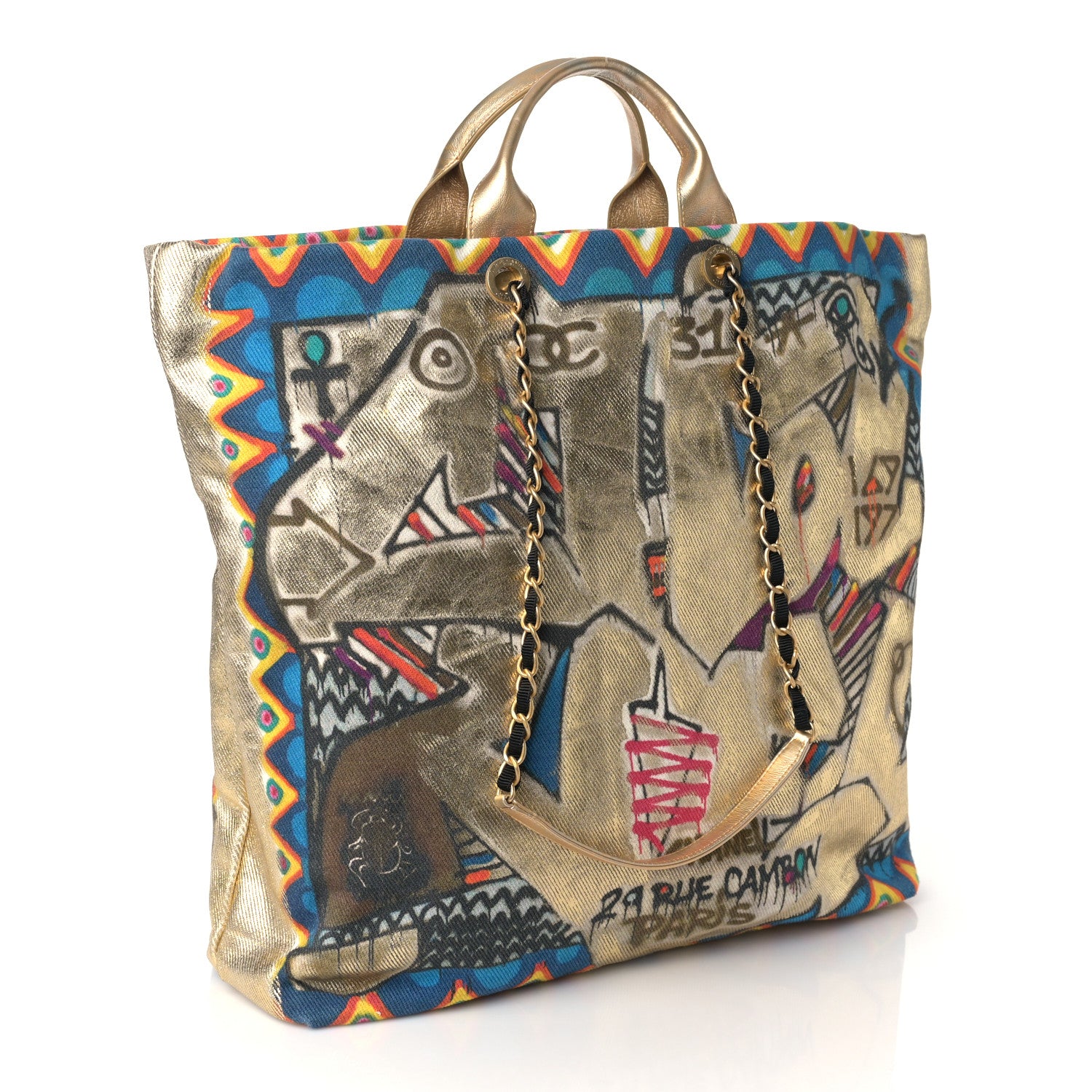 Chanel Graffiti Printed Canvas Street Spirit Tote Multicolor 2 of 9