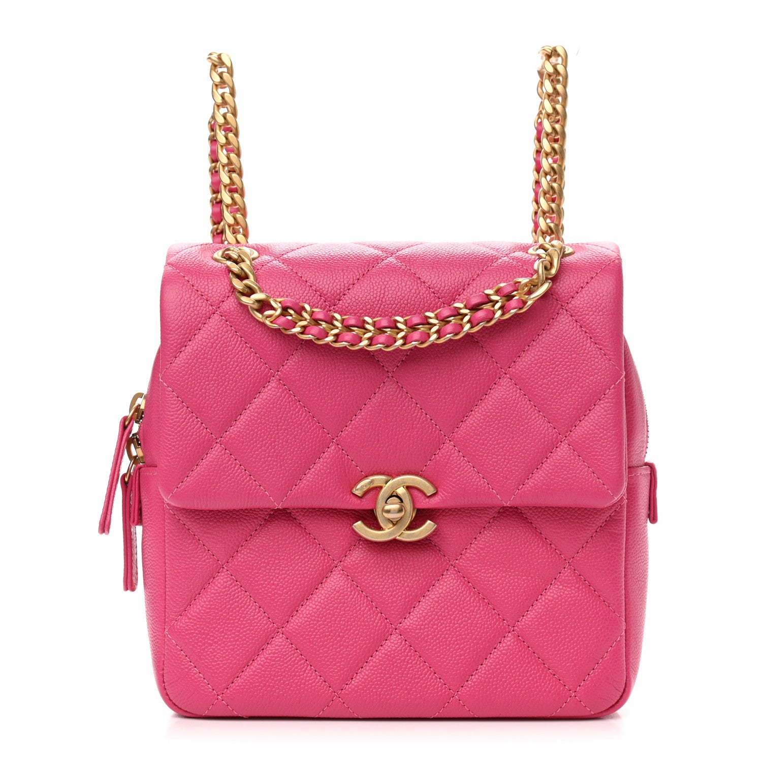 Chanel Shiny Caviar Quilted Chain Melody Backpack  Pink 1 of 10