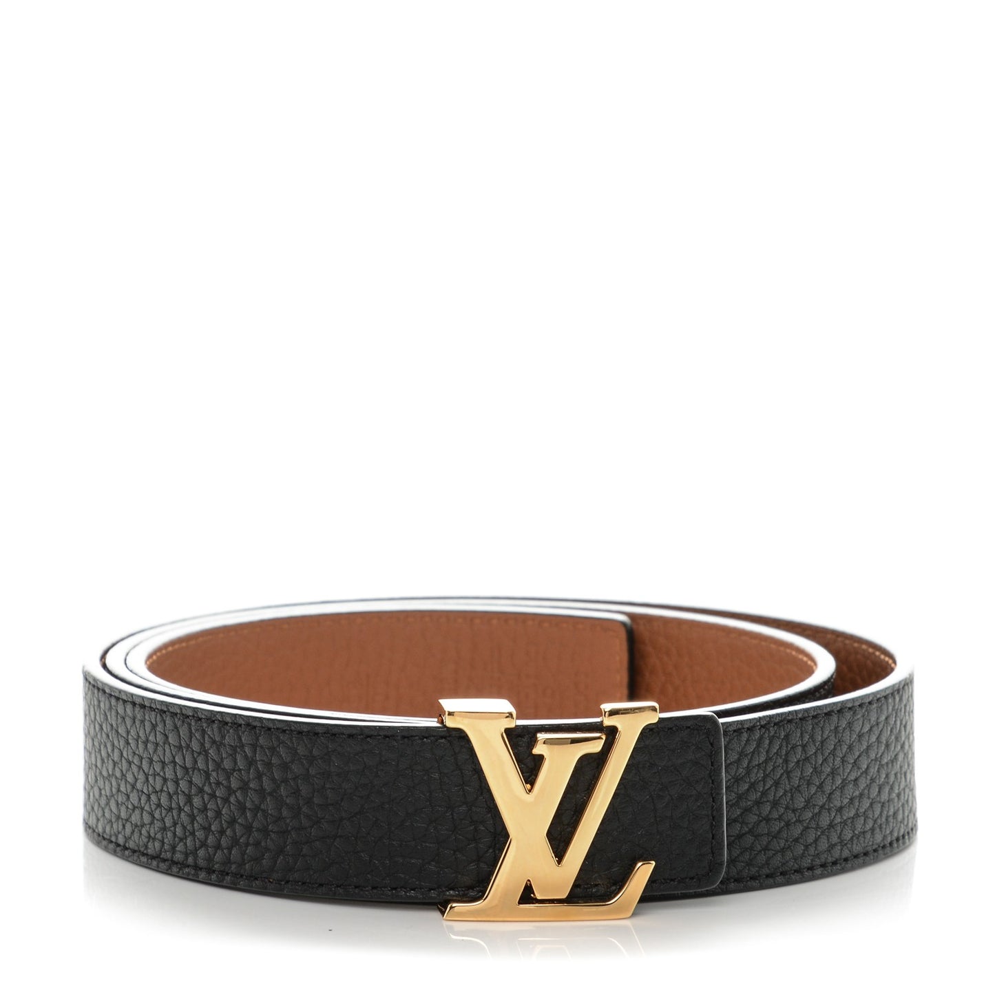 Taurillon Calfskin 30mm LV Initiales Reversible Belt 90 36 Black