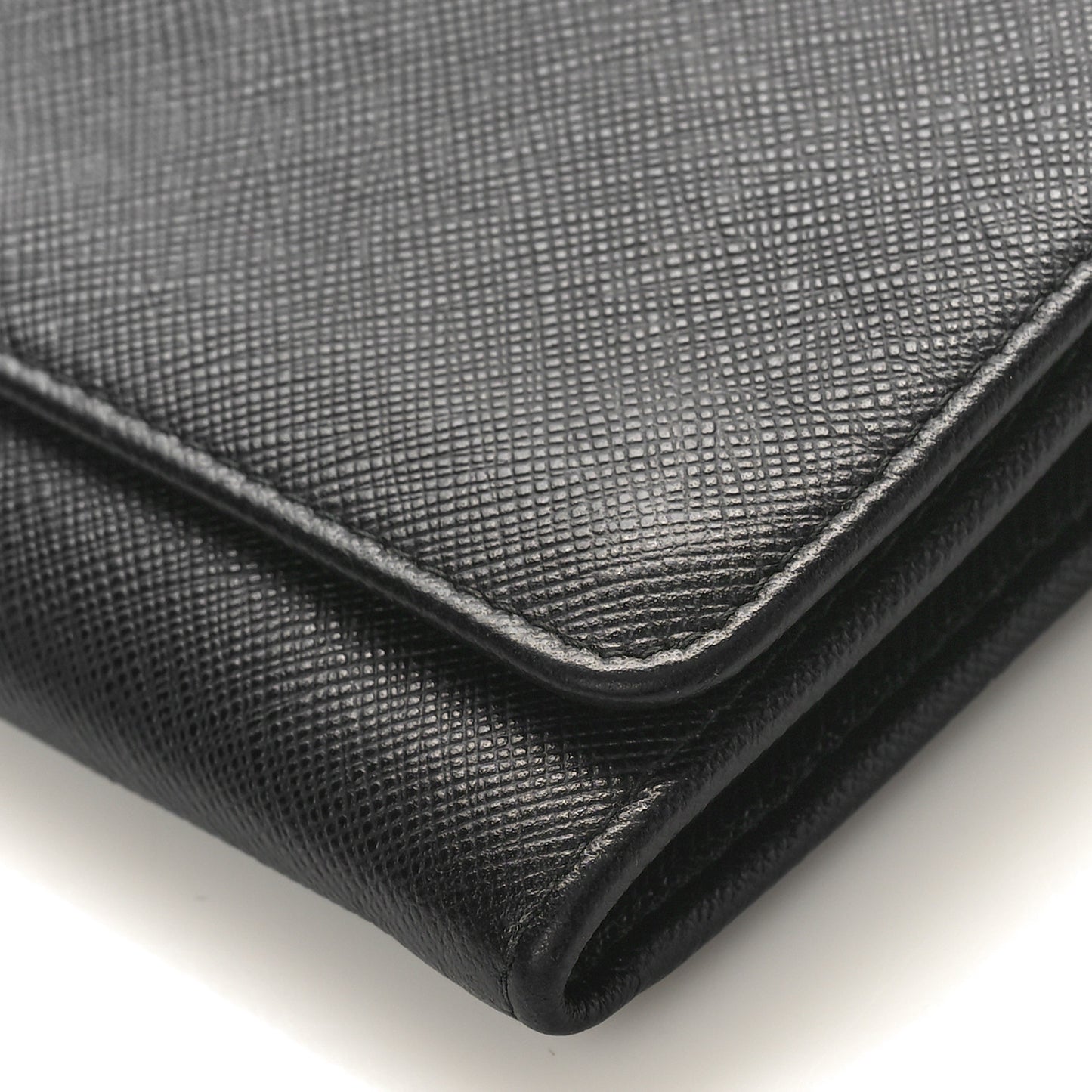 Saffiano Lux Chain Wallet Black