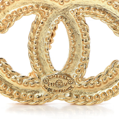 Chanel CC Drop Earrings Matte Gold 4 of 5
