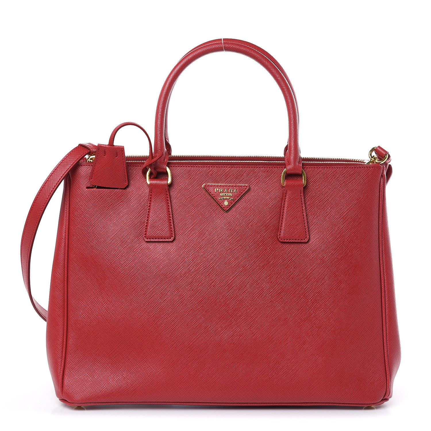 Prada Saffiano Medium Galleria Double Zip Tote Fuoco 1 of 10