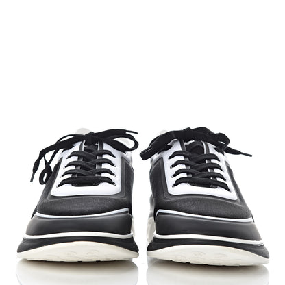 Chanel Mesh Lycra Thermoplastic Mens Sneakers 46 Black White 2 of 8