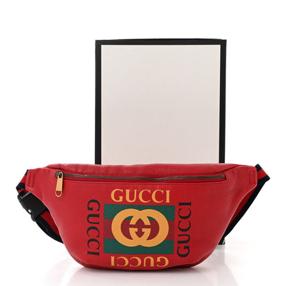 Gucci Grained Calfskin Logo Belt Bag Hibiscus Red 13 of 13