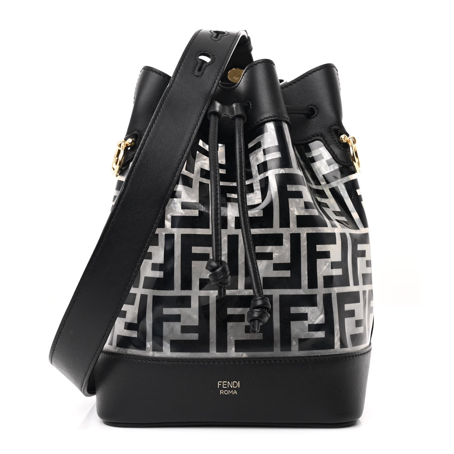 Fendi TPU FF Vitello Grace F is Fendi Grande Mon Tresor Bucket Bag Black 1 of 11