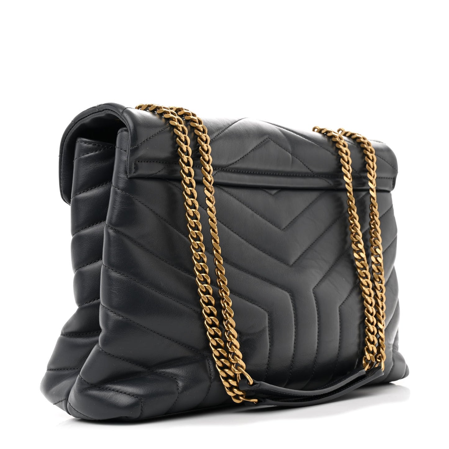 Calfskin Y Quilted Monogram Medium Loulou Chain Satchel Earth