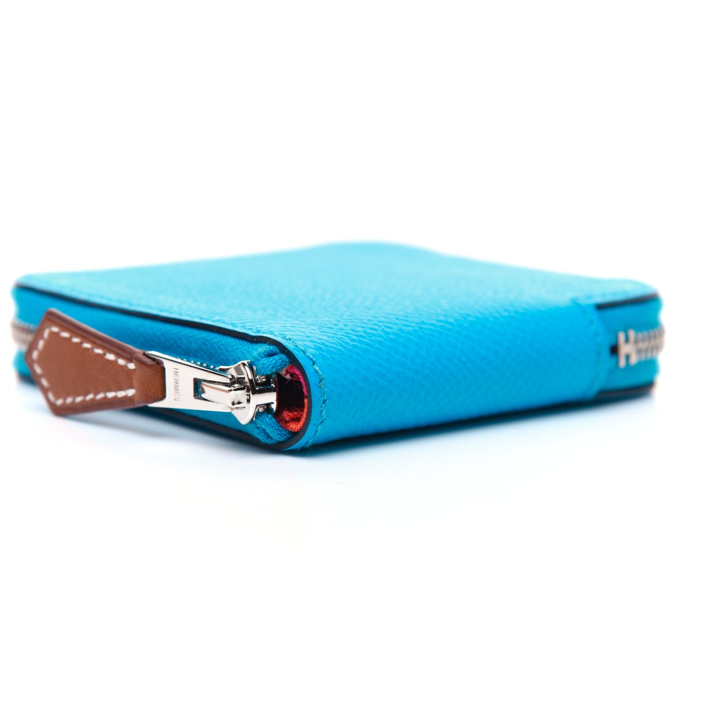 Epsom Silk'in Coin Purse Bleu Frida Rose Bougainvillier