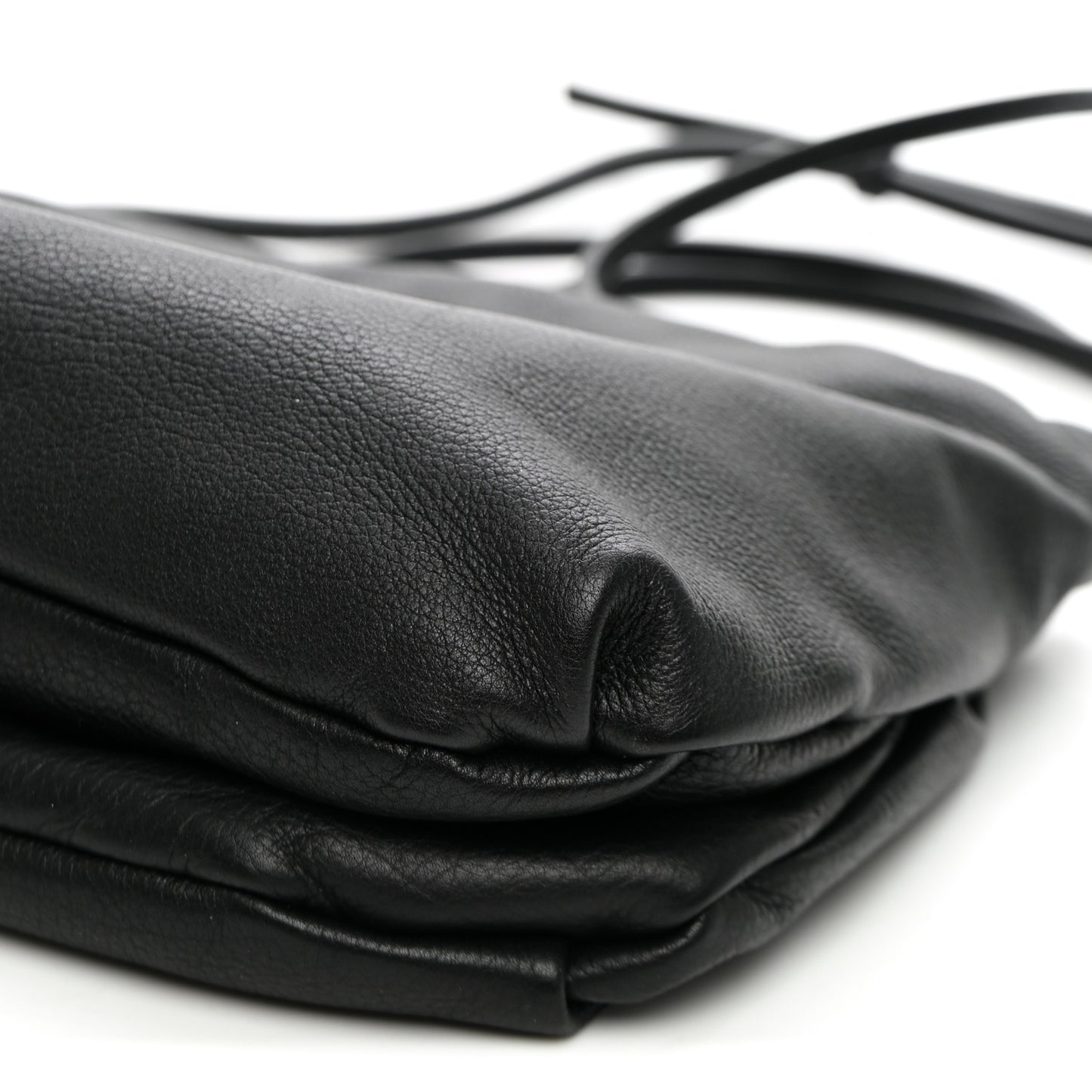 Grained Calfskin Bourse Clutch Black