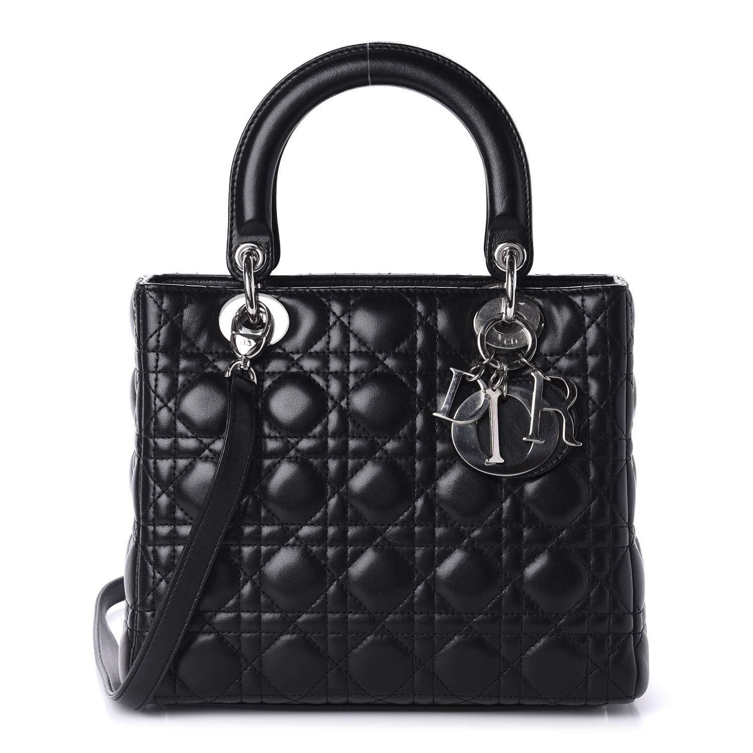 Christian Dior Lambskin Cannage Medium Lady Dior Black 1 of 10