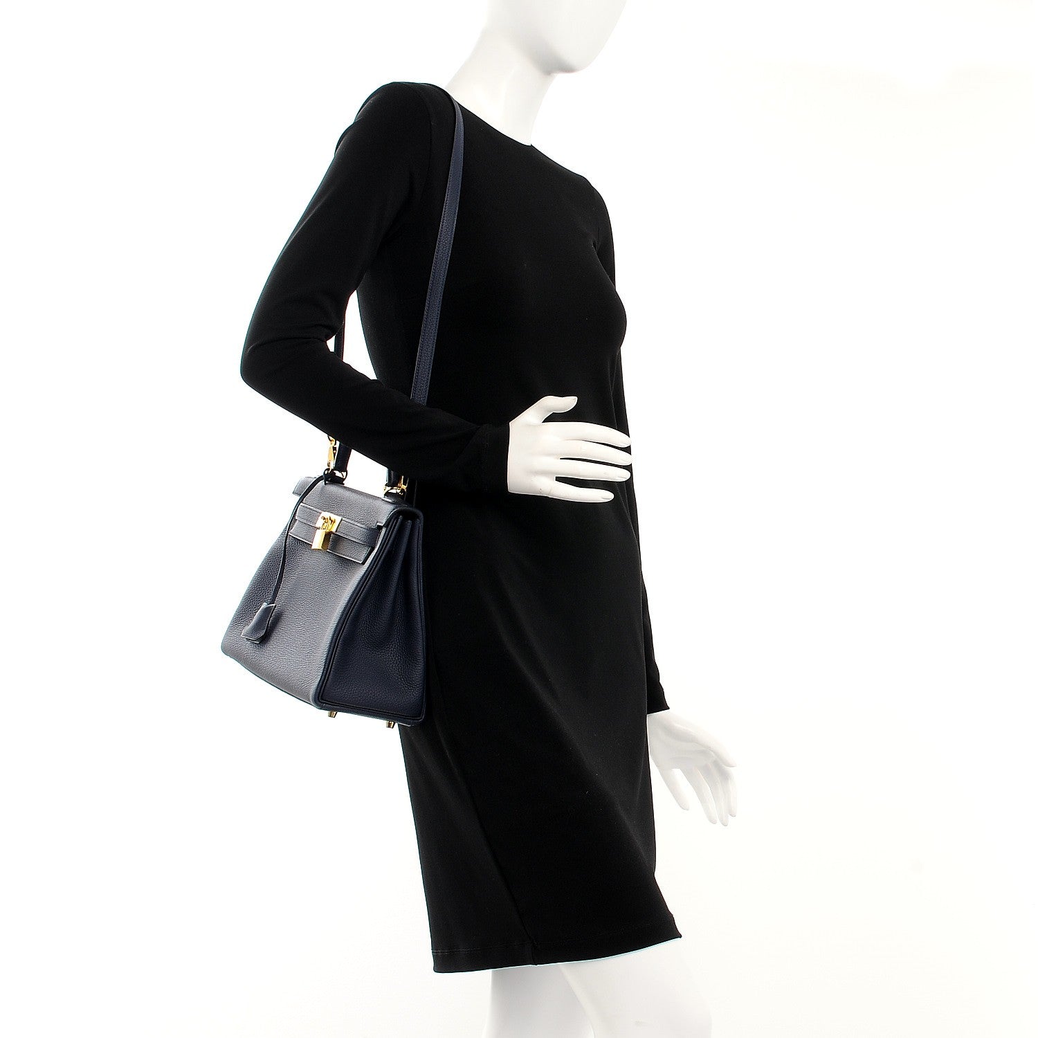 Hermes Togo Kelly Retourne 28 Bleu Nuit 2 of 33