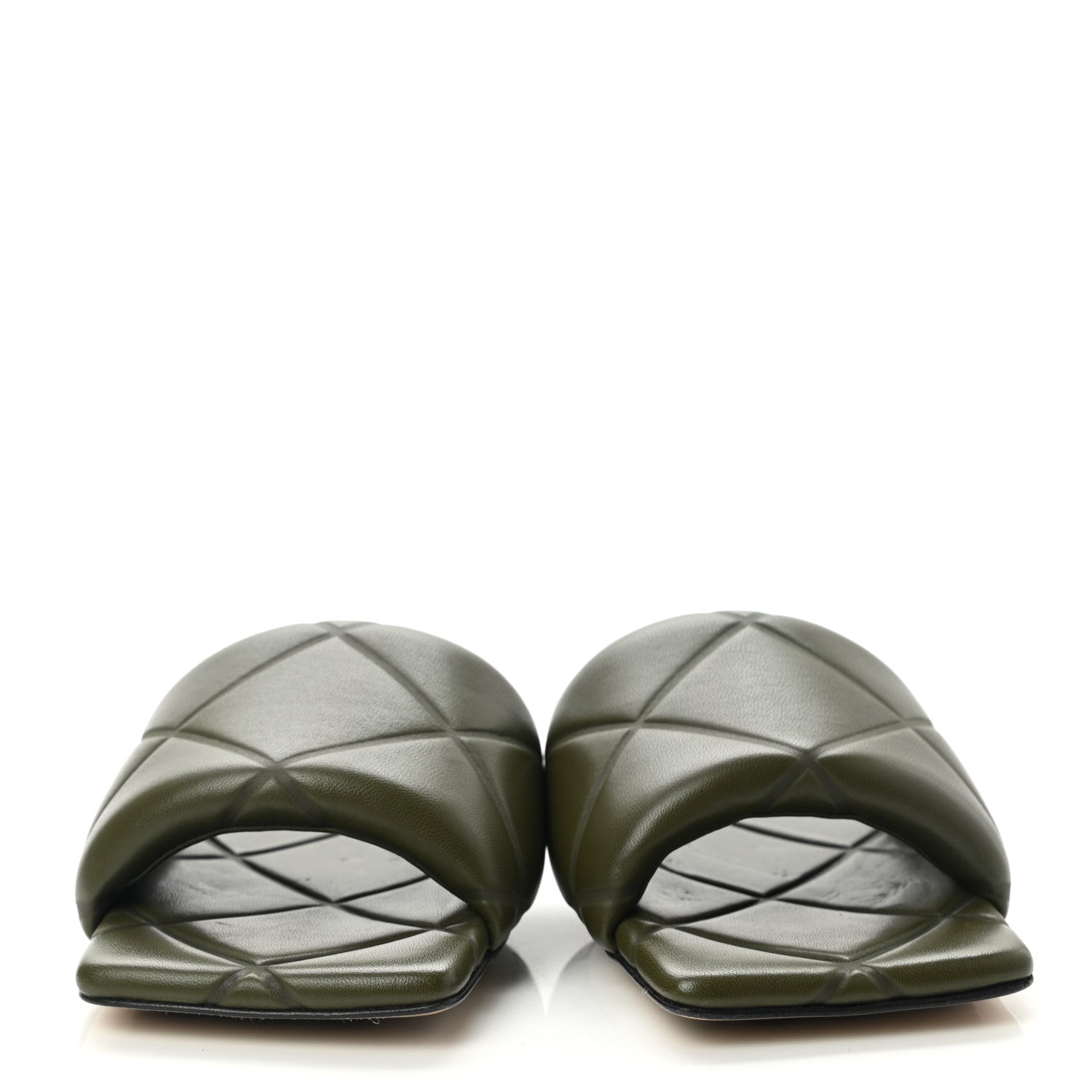Bottega Veneta Nappa Quilted Rubber Lido Flat Sandals 36 Khaki 2 of 7