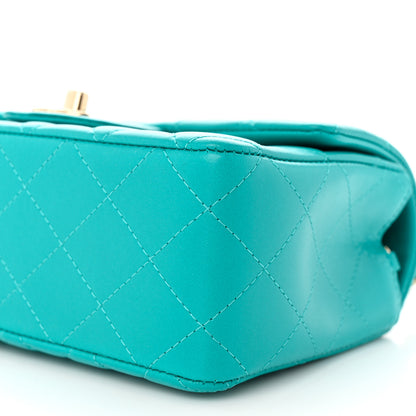Chanel Lambskin Quilted Mini Rectangular Flap Turquoise 10 of 10