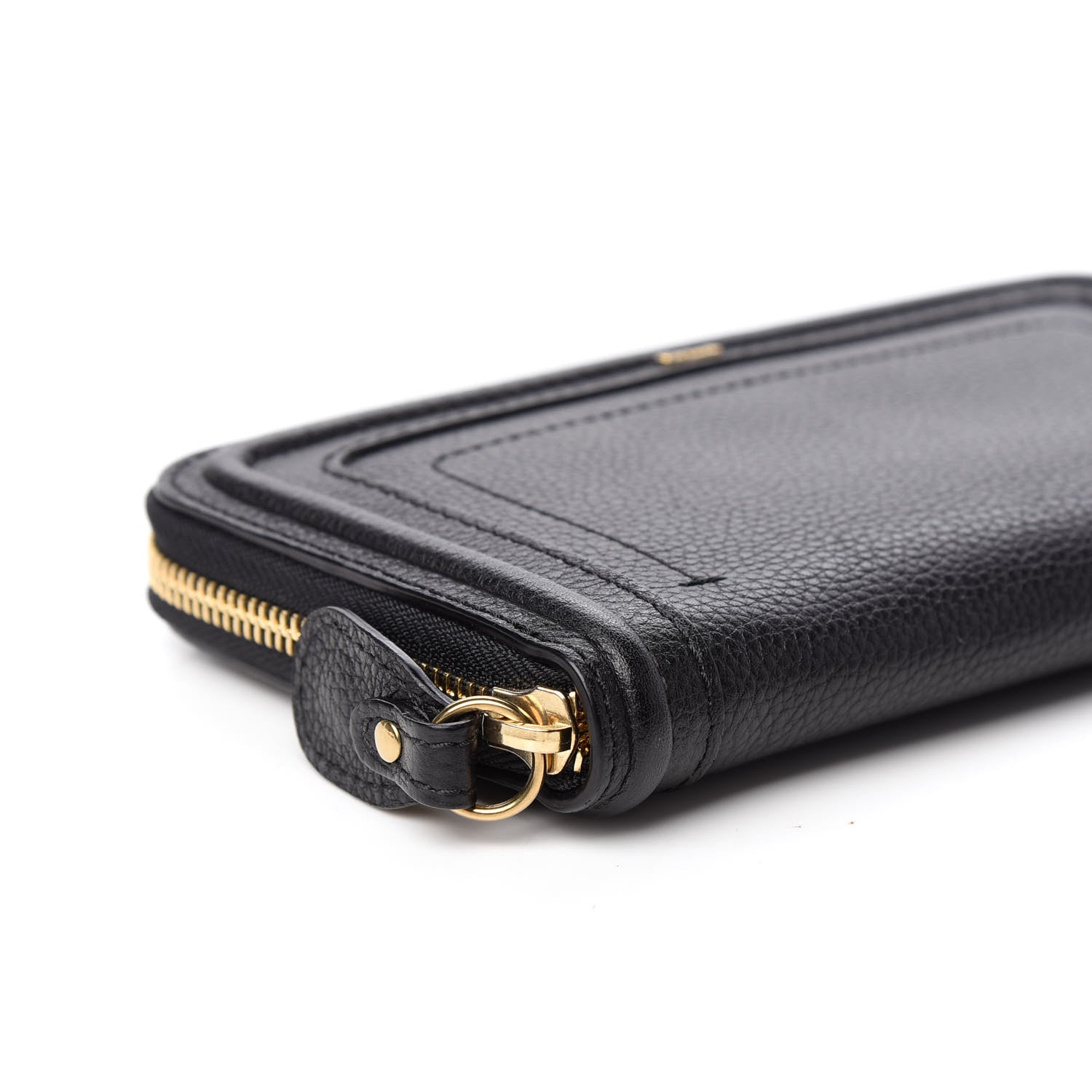 Chloe Grained Calfskin Paraty Long Zip Around Wallet Black 7 of 9