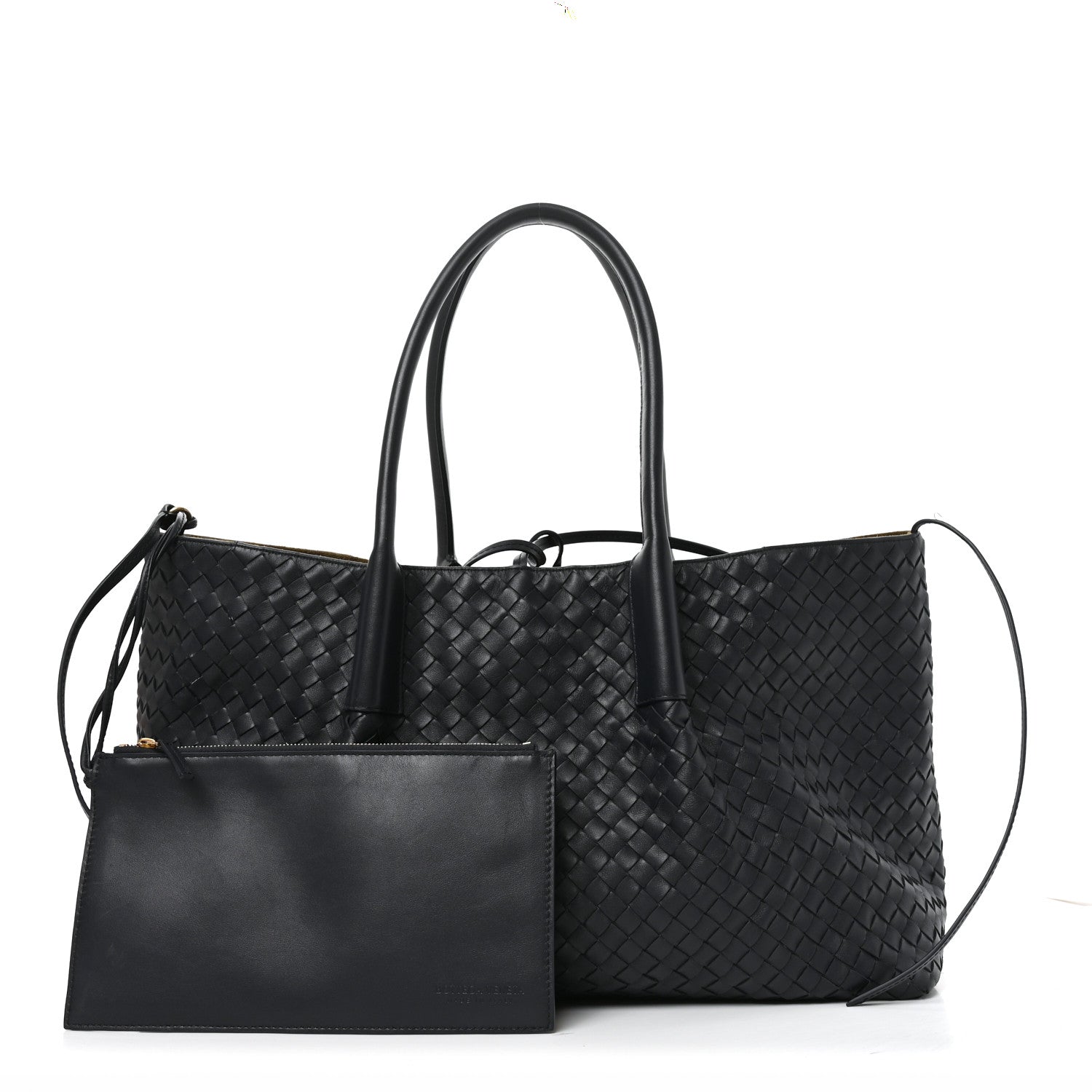 Bottega Veneta Calfskin Intrecciato Large Pinacoteca Reversible Tote Midnight Basalt Nocturnal Mud 3 of 10