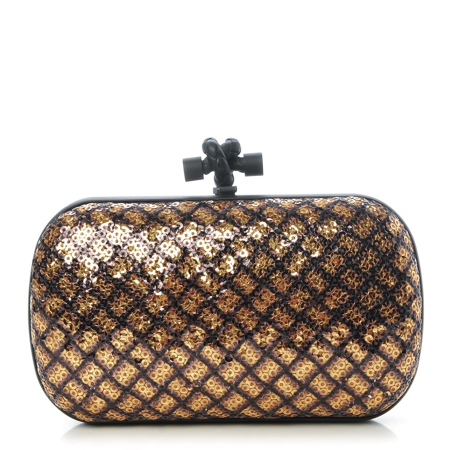 Metallic Paillettes Sequin Intrecciato Knot Clutch