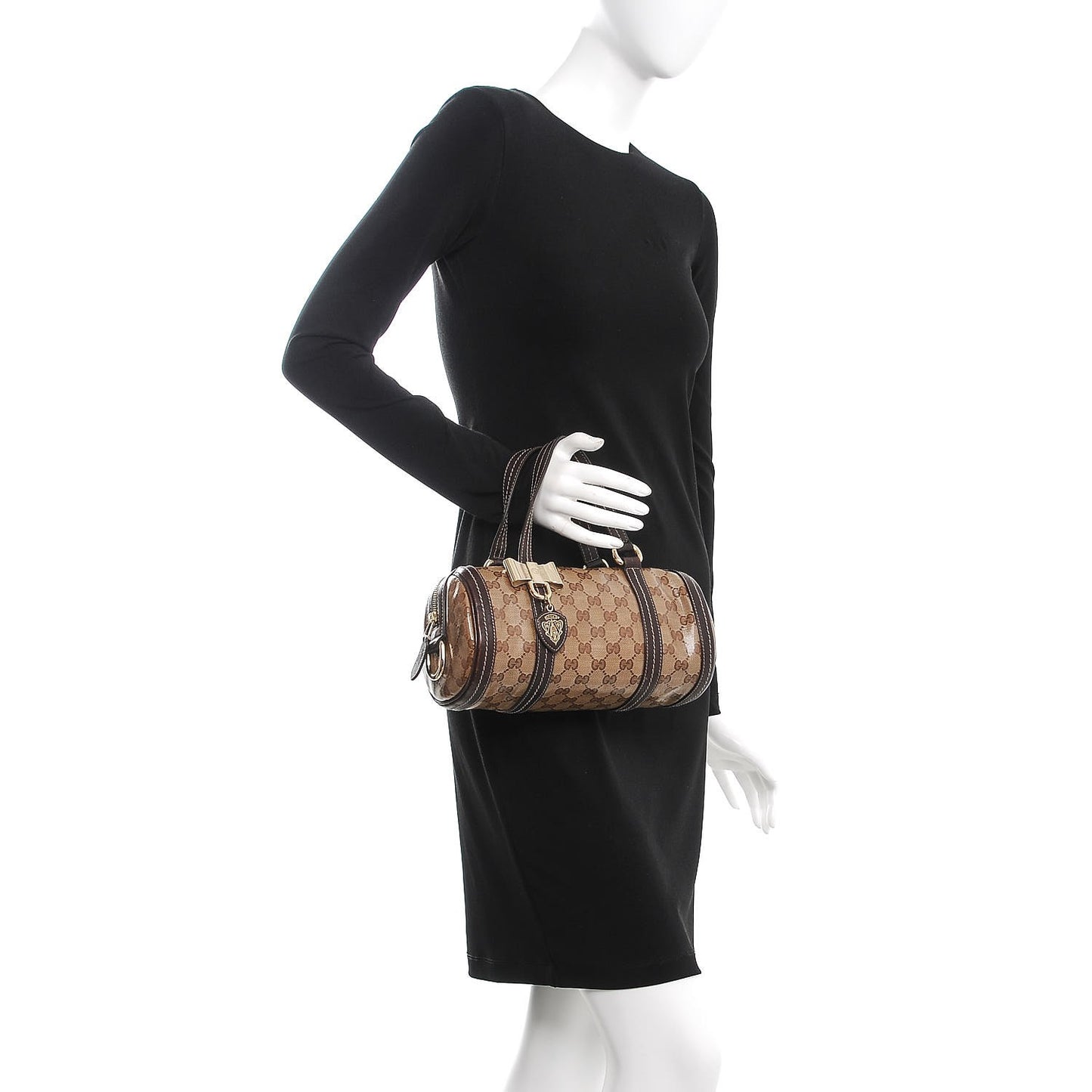Crystal Monogram Duchessa Boston Tote Bag Brown