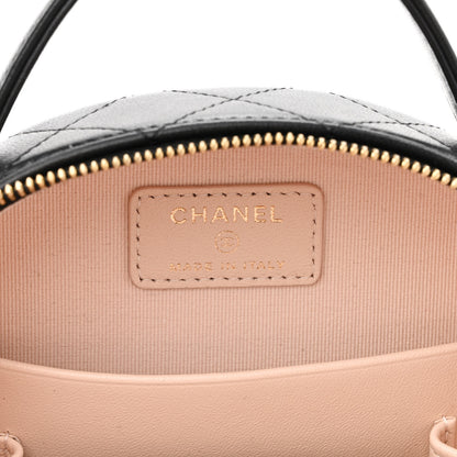 Chanel Lambskin Quilted Chic Riviera Top Handle Vanity Case Black 6 of 10