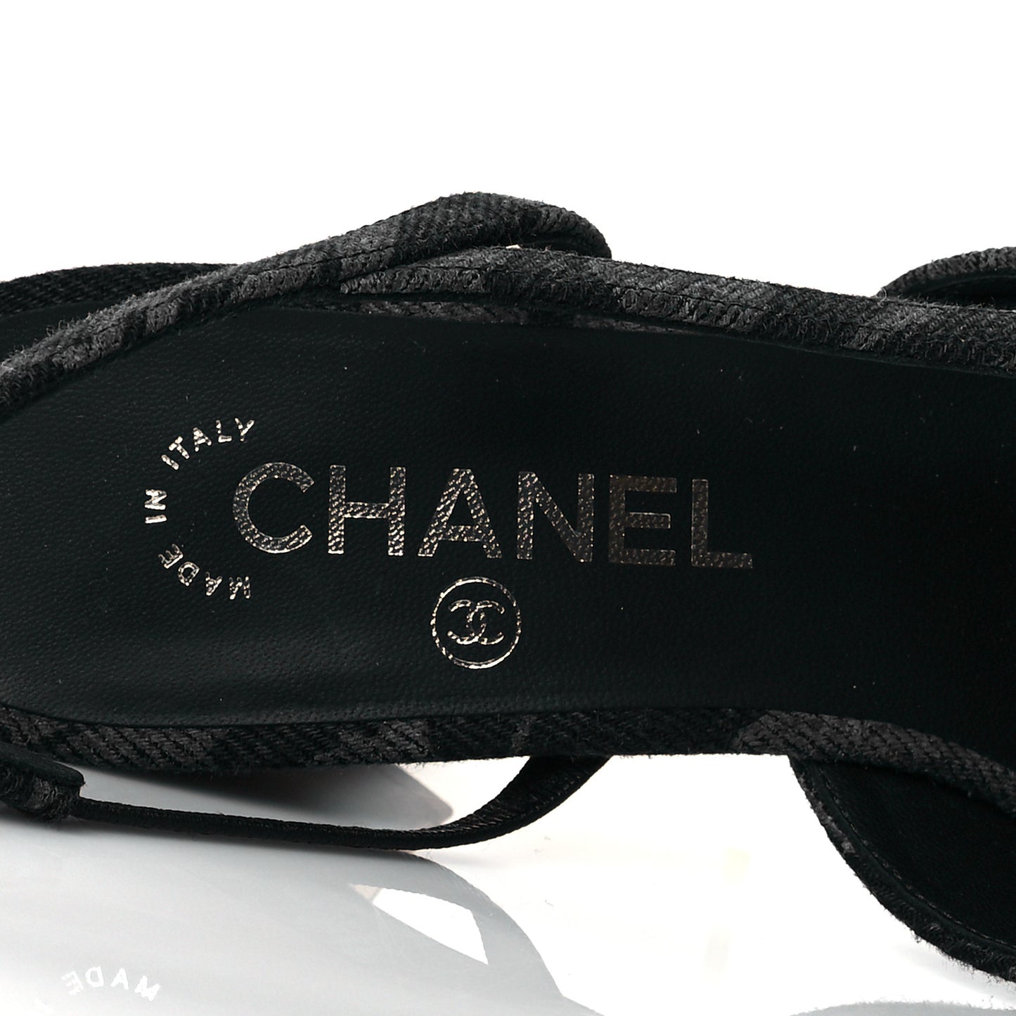 Denim Cap Toe CC Slingback Pumps 38 Charcoal Black Blue