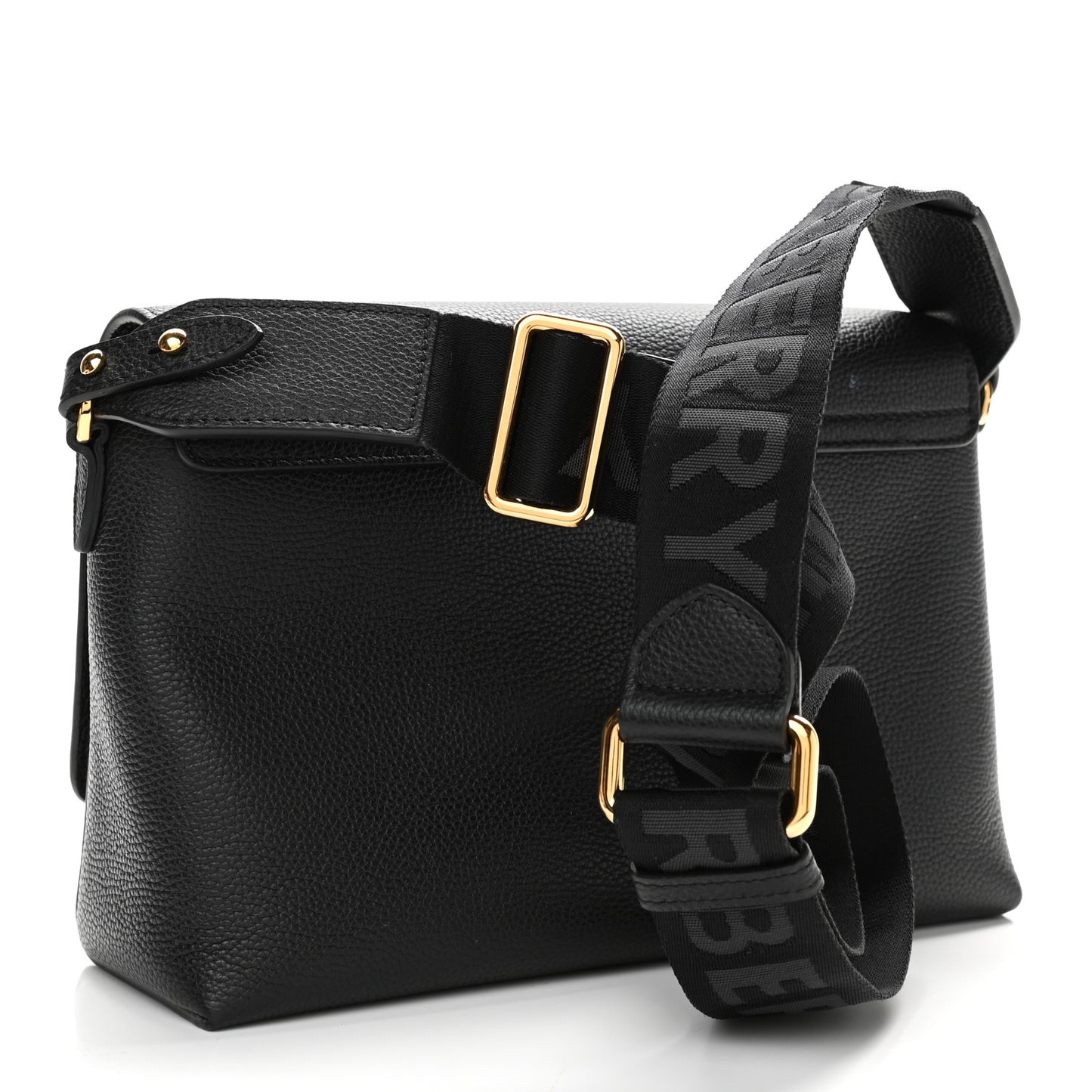Grainy Calfskin Vintage Check Note Crossbody Bag Black