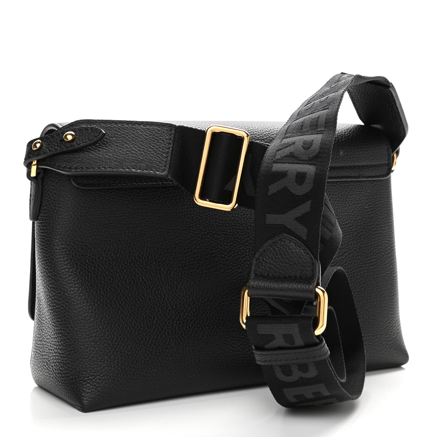 Burberry Grainy Calfskin Vintage Check Note Crossbody Bag Black 2 of 9