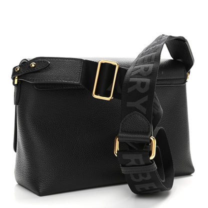 Burberry Grainy Calfskin Vintage Check Note Crossbody Bag Black 2 of 9