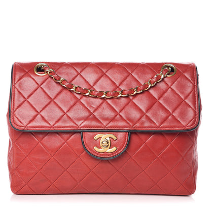 Chanel Lambskin Quilted Bi-Color Small Single Flap Red Black 1 of 22