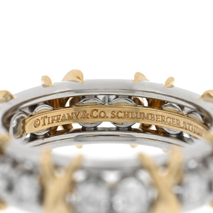 Tiffany Platinum 18K Yellow Gold Diamond Schlumberger Sixteen Stone Ring 55 7.25 4 of 6