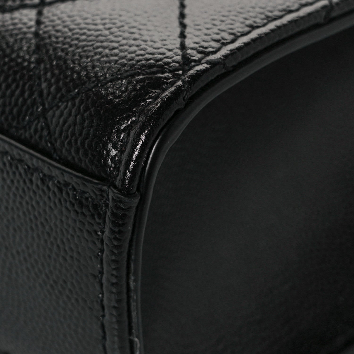 Saint Laurent Grain De Poudre Textured Mixed Matelasse Triquilt Medium Monogram Satchel Black 11 of 12