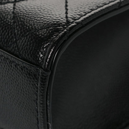 Saint Laurent Grain De Poudre Textured Mixed Matelasse Triquilt Medium Monogram Satchel Black 11 of 12