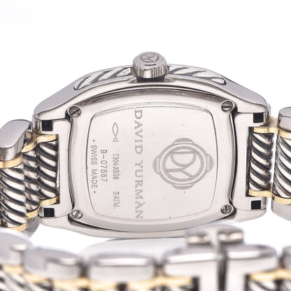 David Yurman Stainless Steel Sterling Silver 18K Yellow Gold Diamond Mother of Pearl 25mm Thoroughbred Quartz Watch 5 of 6